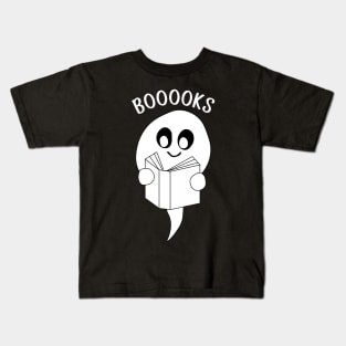 Boooks Cute Ghost Reading a Book Kids T-Shirt